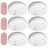 Rauchwarnmelder 6er Pack, mit Magnetklebe-Kit inkl. 5-Jahres Batterie, (FS1805M)